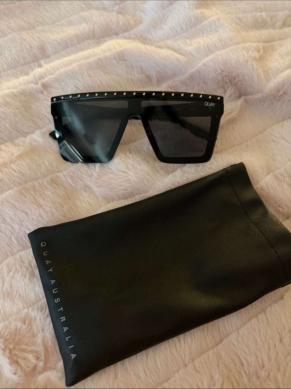 QUAY x JLO “Hindsight” Studded Shield Sunglasses
